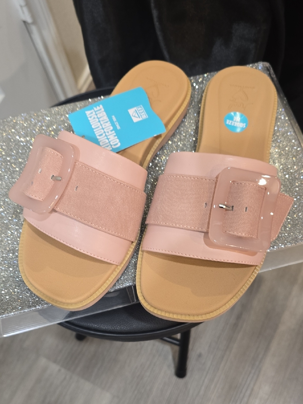 Reef Lana Buckle Slide Sandal- Cameo Rose - Picture 8 of 12